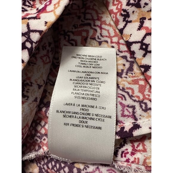 Kut From The Kloth Womens Multicolor Patterned Button-Front Blouse XL Polyester - Picture 7 of 8